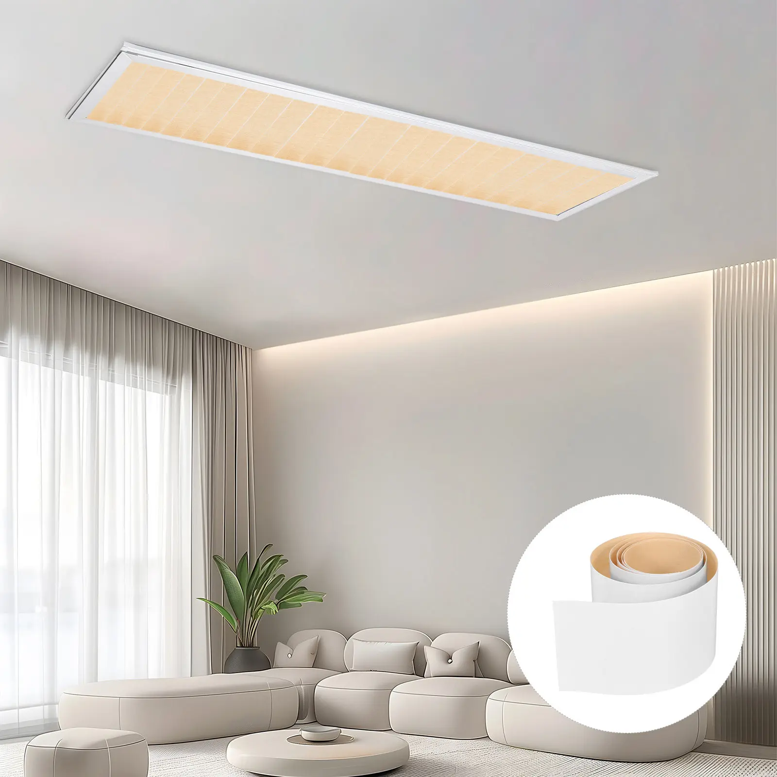 

Ceiling Light Diffuser Cover for Office Spaces Soft Heat Resistant Fireproof PVC Lamp Shade Diffuser Strip