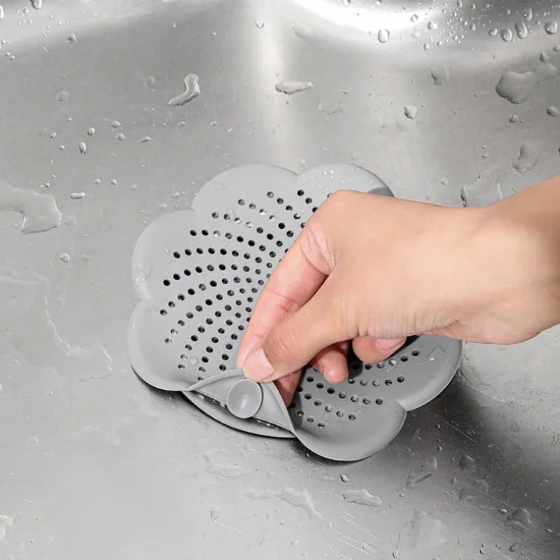 Shower Hair Catcher Strainer, Floor Drain Cover Silicone Hair Stopper with Suction Cup Mesh for Bathroom Bathtub Kitchen Sink