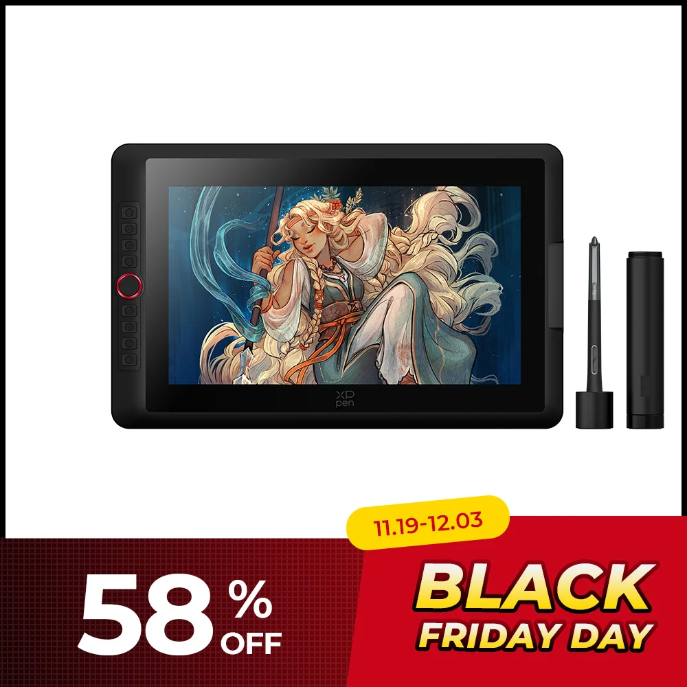 

XPPen 15,6-дюймовый графический планшет Artist 15,6 Pro V2 Цифровой монитор для рисования 16 тыс. уровней X3 Pro Pen Display Красный циферблат Быстрые клавиши