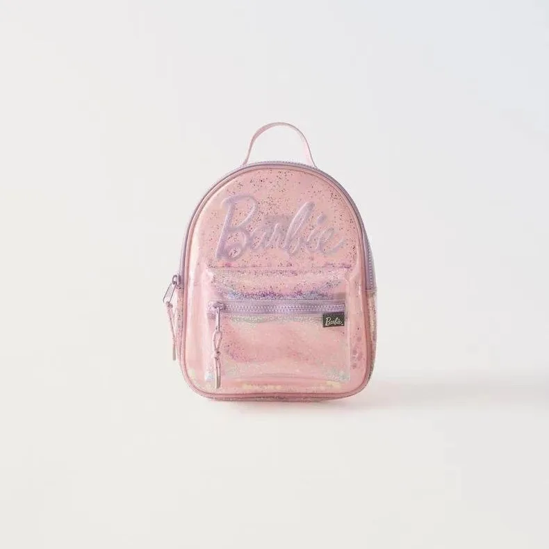 2024 New Girls Transparent Backpack Letters Double Shoulder Bag Fashion Cute Children Bag Kindergarten Student Schoolbag