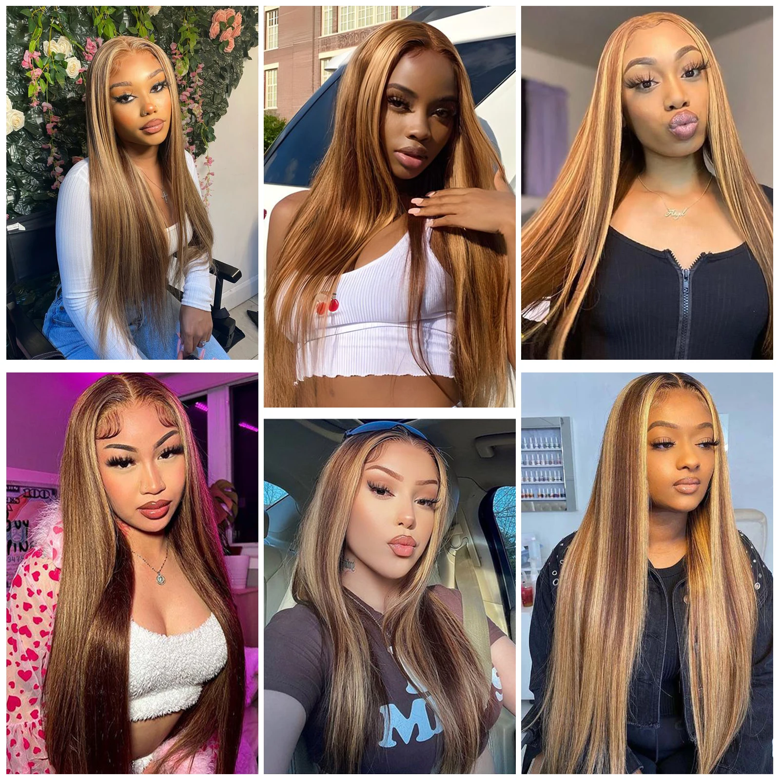 Destaque ombre clipe em extensões de cabelo em linha reta cabelo humano 24 26 Polegada colorido 100% cabelo humano 9 pçs/set extensões clipe ins