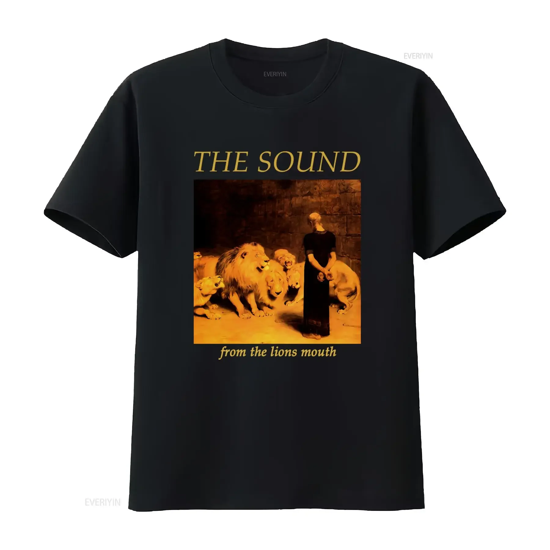 The Sound From Lions Mouth Music Art Funny Meme T-Shirt für P1650 Vintage Washed Designer-Kleidung für Herren, weich, dehnbar, modisch