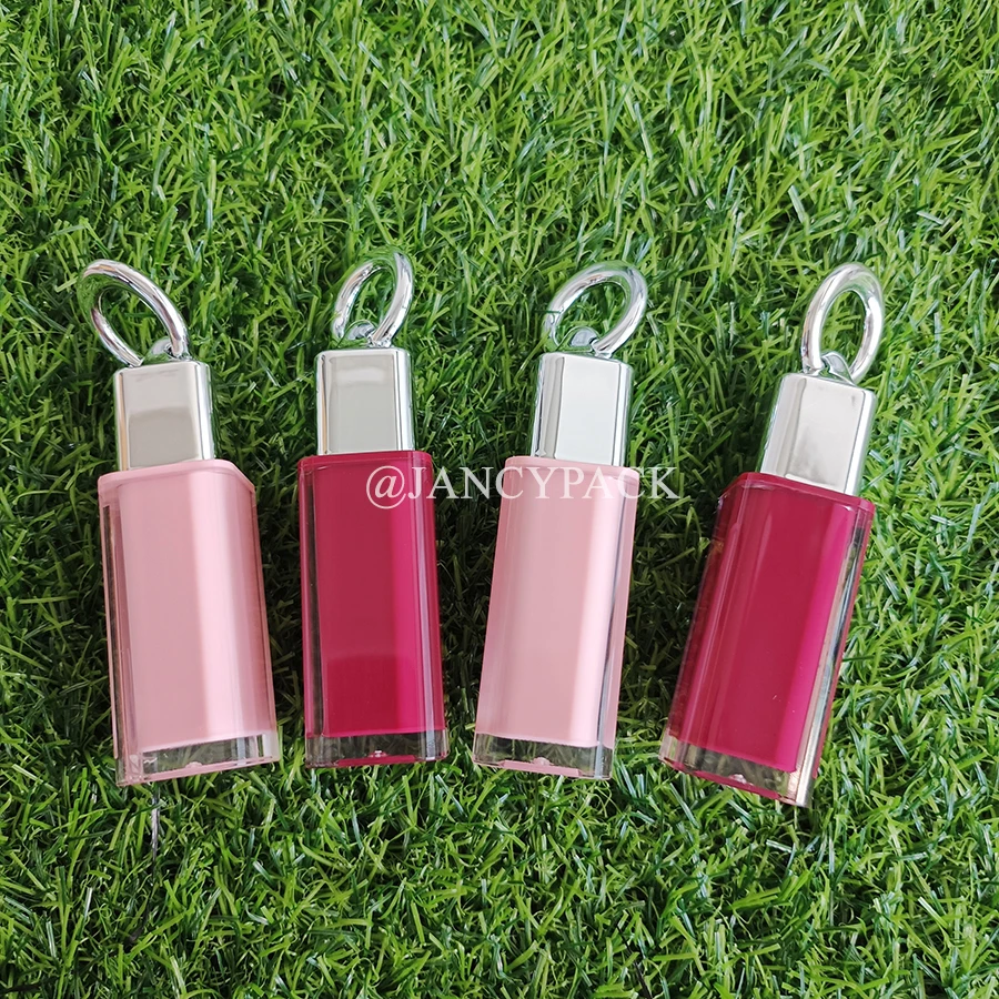 4 مل مربع أحمر وردي ملمع الشفاه زجاجة الأساس السائل زجاجة المخفي السائل أحمر الخدود أنابيب ملمع الشفاه