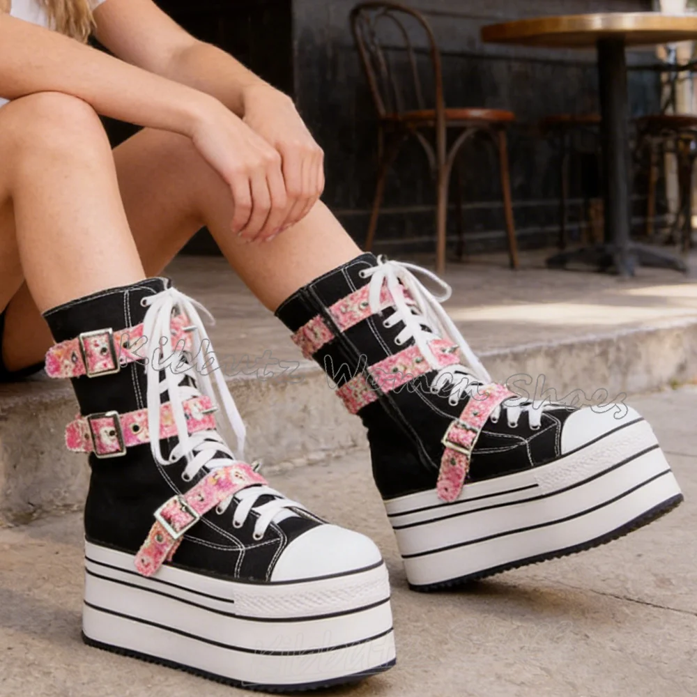 

Кожаные ботильоны на платформе с леопардовым принтом, с пряжкой и шнуровкой, женские, с круглым носком, на толстой подошве, модные, роскошные, элегантные, лаконичные