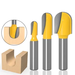 1PC 8MM Shank Milling Cutter Wood Carving Router Bit Carbide End Mill Tool Long Blade Round Nose Bit Core Box Router Bit