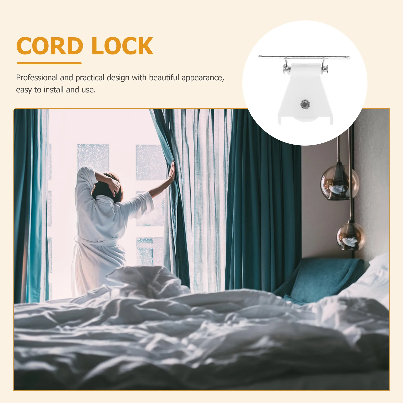 

8pcs Curtain Cord Lock Universal Blinds Pulley Accessories Iron White Roman Shade Compact Sturdy Delicate Locks Bamboo