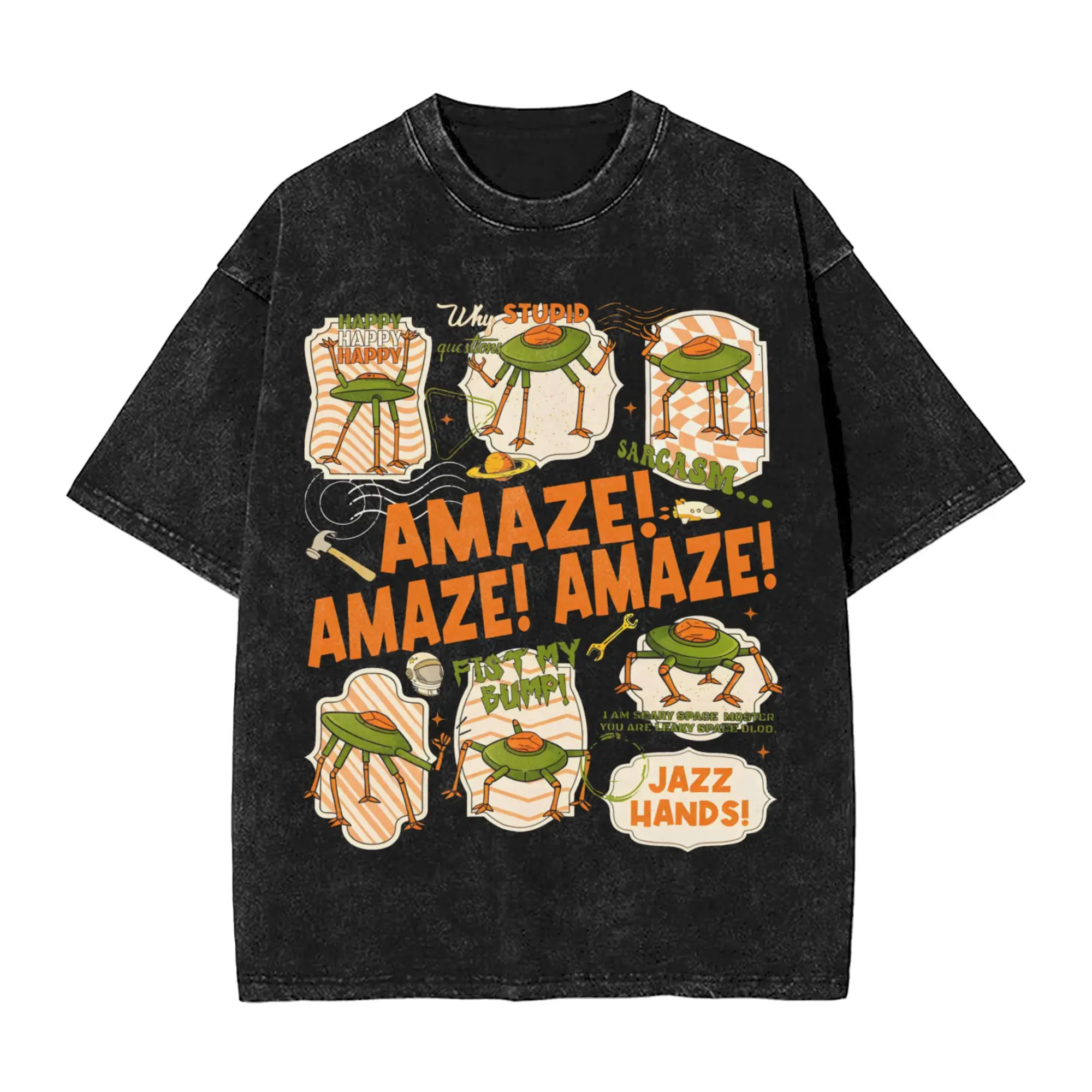 Rocky Amaze Project Hail Mary Rocky Inspired Sci Fi Merch Washed T Shirts for Men Women Streetwear Hip Hop T-Shirt Summer