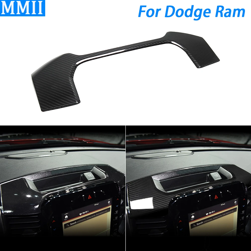 For Dodge Ram 1500 TRX 2019-2024 Real Dry Carbon Fiber Center Console Storage Box Panel Cover Trim Car Modification Accessories