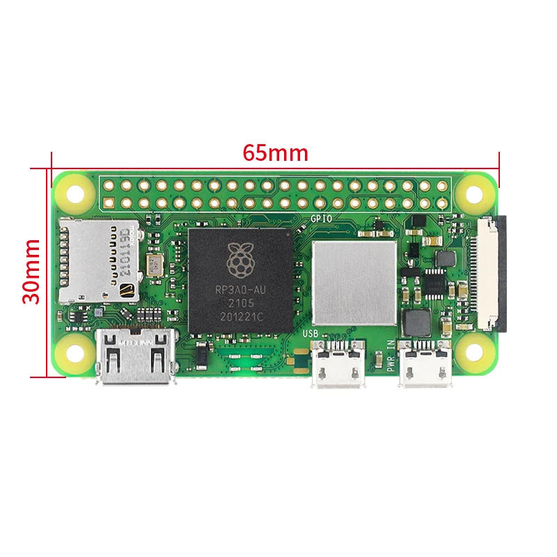 Raspberry Pi Zero 2W 1GHz Quad-core 64 bits Arm Cortex-A53 CPU 512MB SDRAM Bluetooth BLE e WiFi Pi 0 2 W com kit de caixa de cabeçalho de pino