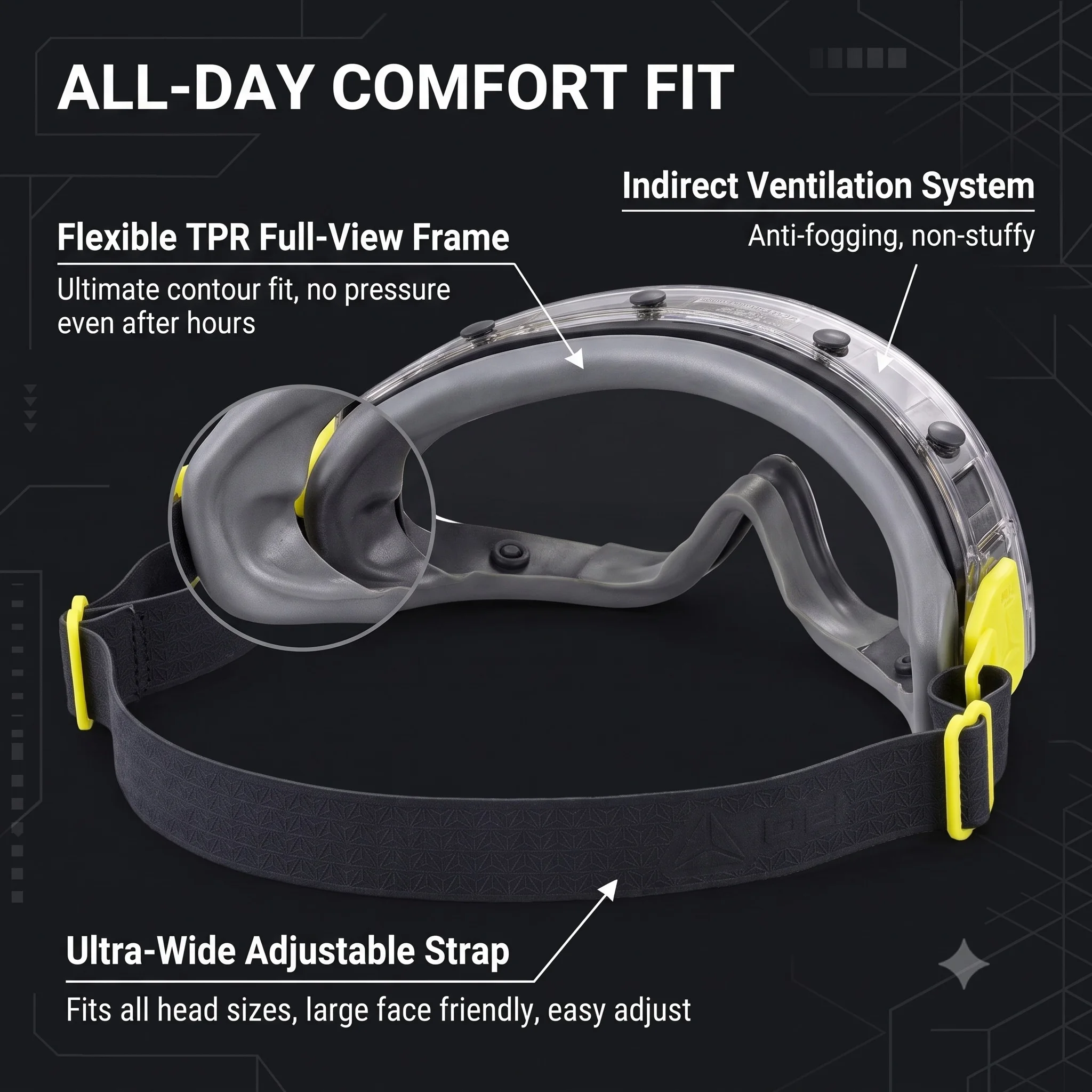 DELTA SAJAMA Safety Goggles Over Glasses Engineering Ppe For Home And Workshop Gafas De Seguridad Industrial Lentes Clear z87.1