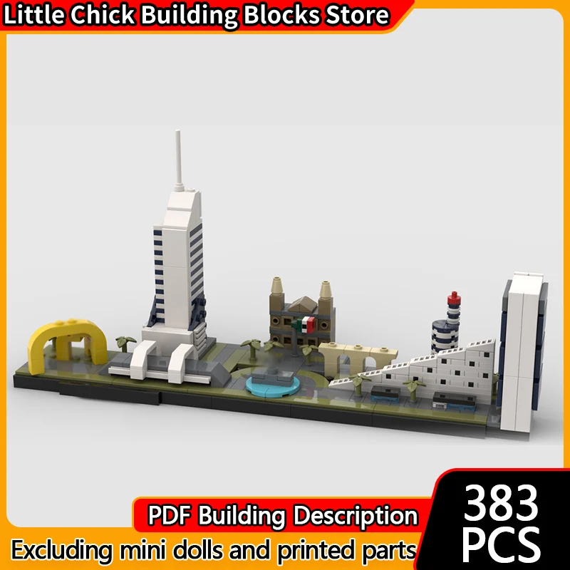 

City Street View Model MOC Building Bricks Urban Architecture Scene Modular Technology Children Holiday Gifts Assemble Toys Suit