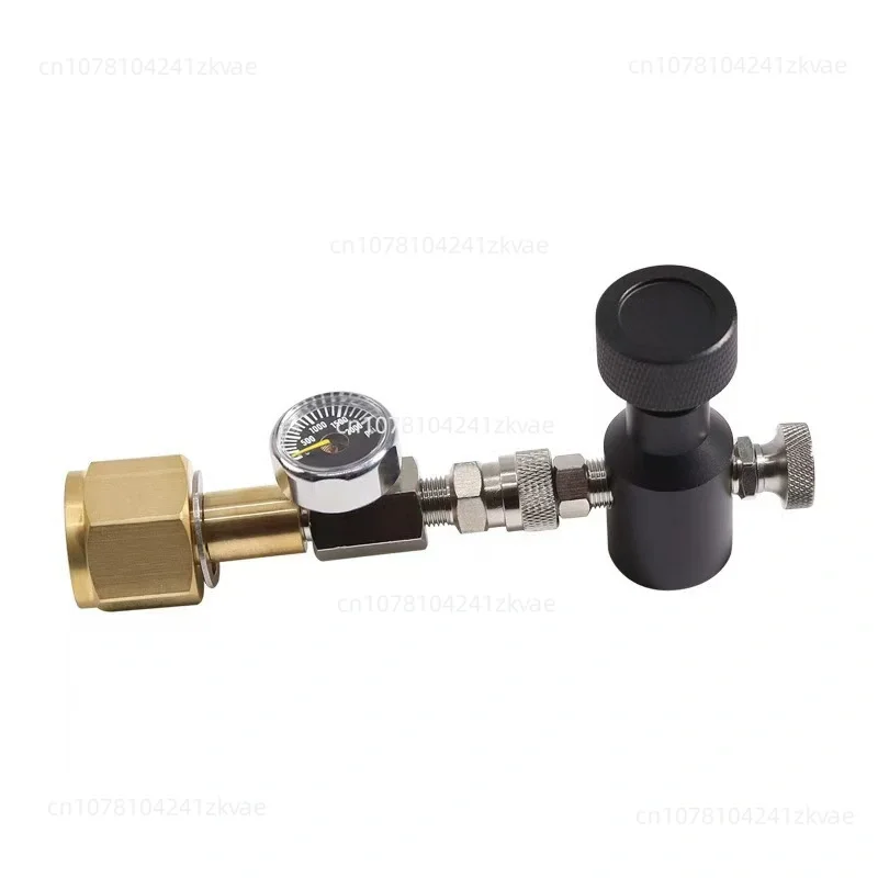 Soda Gas Cylinder Large Swivel W21.8 with 2000 Psi Pressure Gauge Quick-Connect Filling Valve