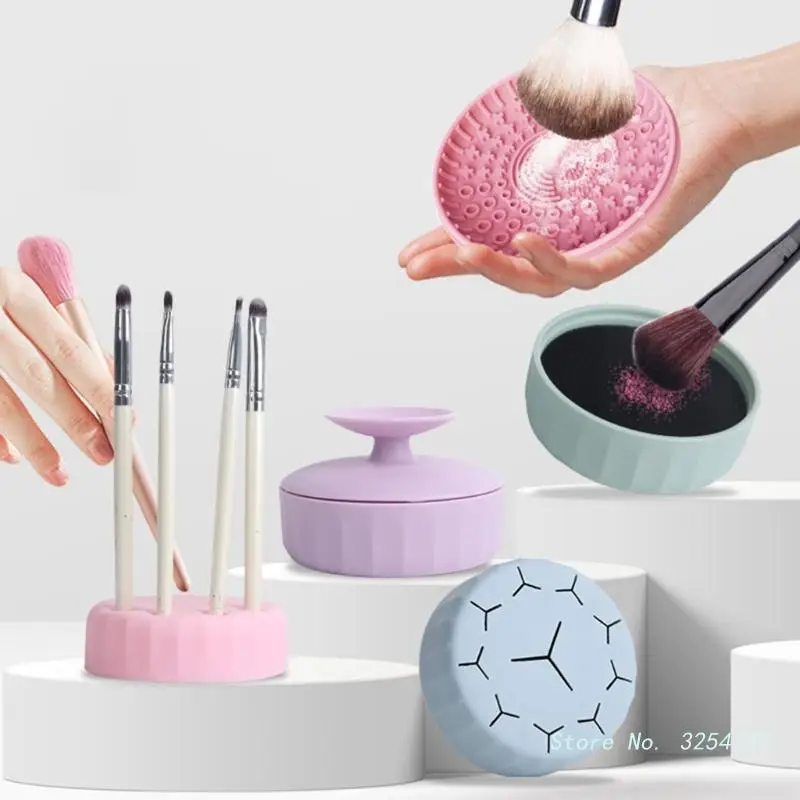 Makeup Brushes Cleaner with Color Removal Sponge Brush Cleaning Mat Easy to Clean Blenders Brushes Removes Shadow Color