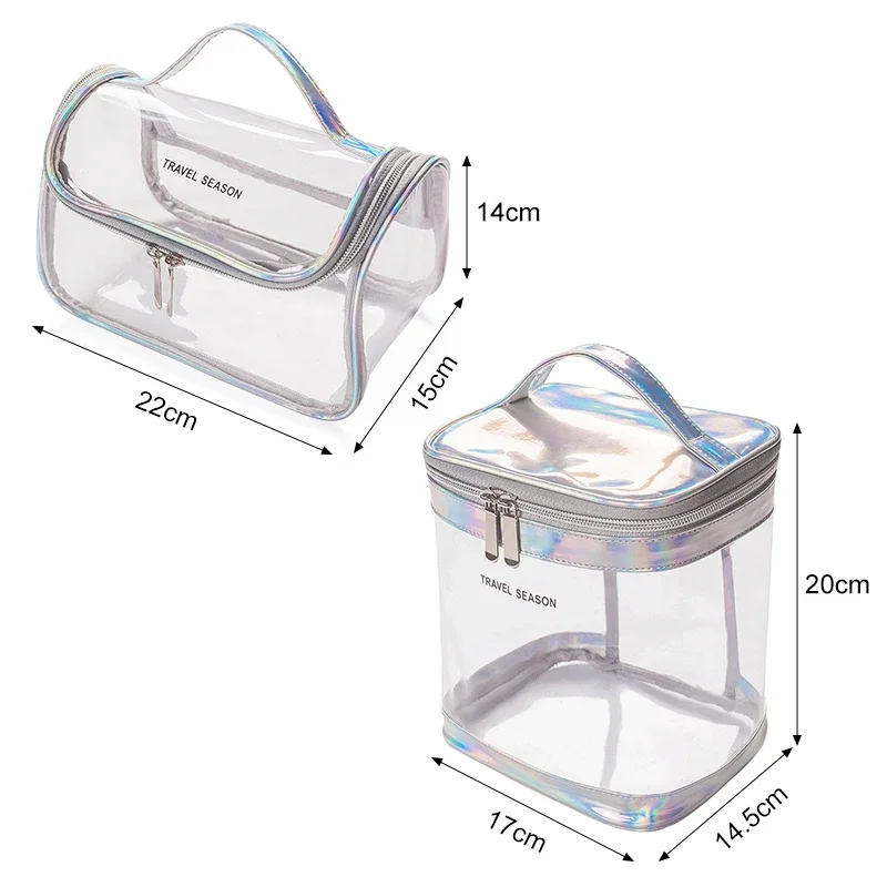 Colorful Transparent Cosmetic Bag Portable Waterproof Large-capacity Travel Portable Cosmetic Wash Storage Bag