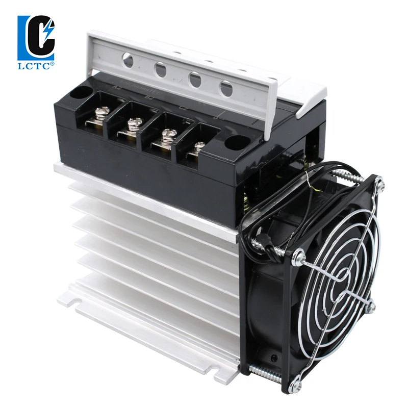 40A 3-32VDC Control Three Phase Solid state Relay With Radiator Integrated for Swithc On-Off