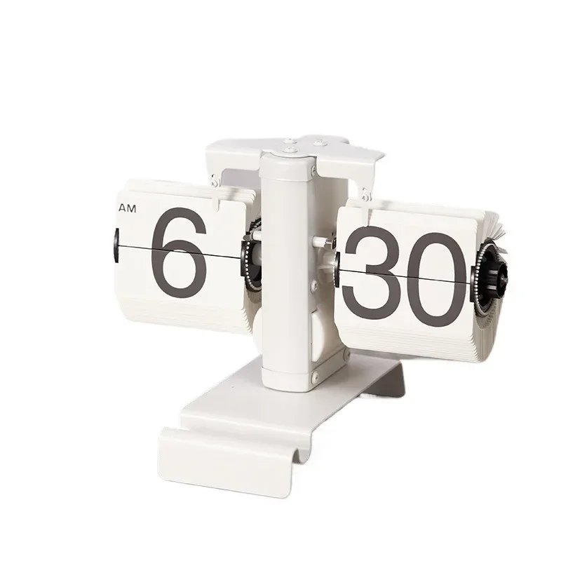 

Small game sports timer desk clock retro flip clock stainless steel flip internal gear operated quartz clock watch