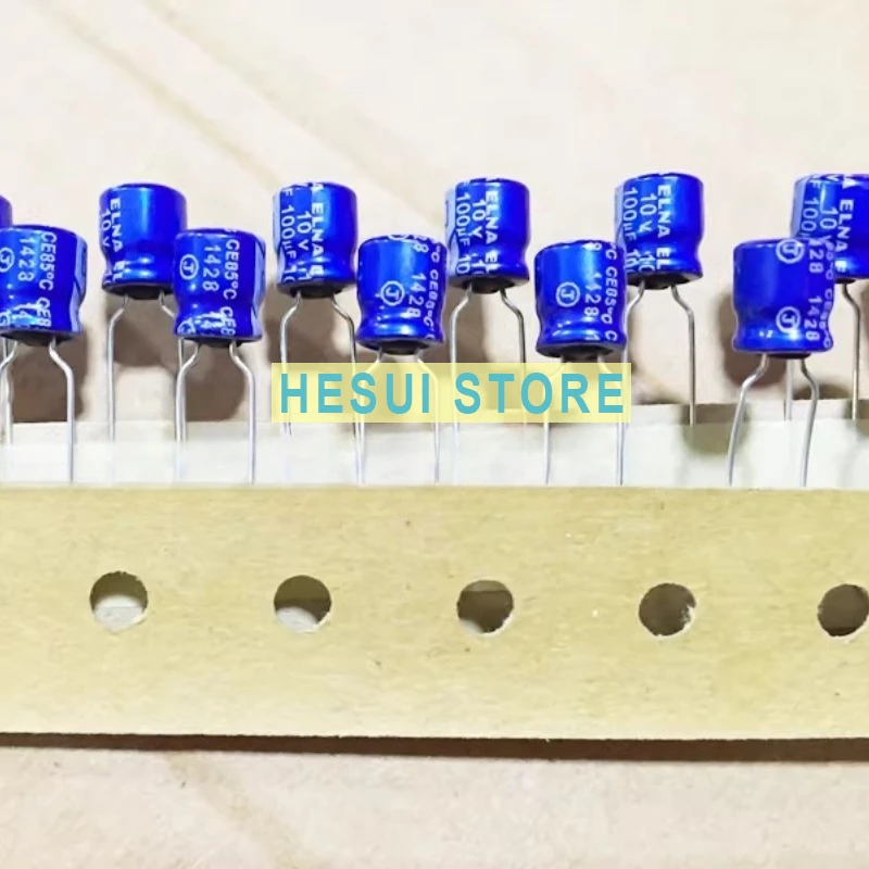 10Pcs ELNA Audio Fever Capacitor 10V100UF 6.3X7 RC2 Ina Blue Robe for 6.3V100UF