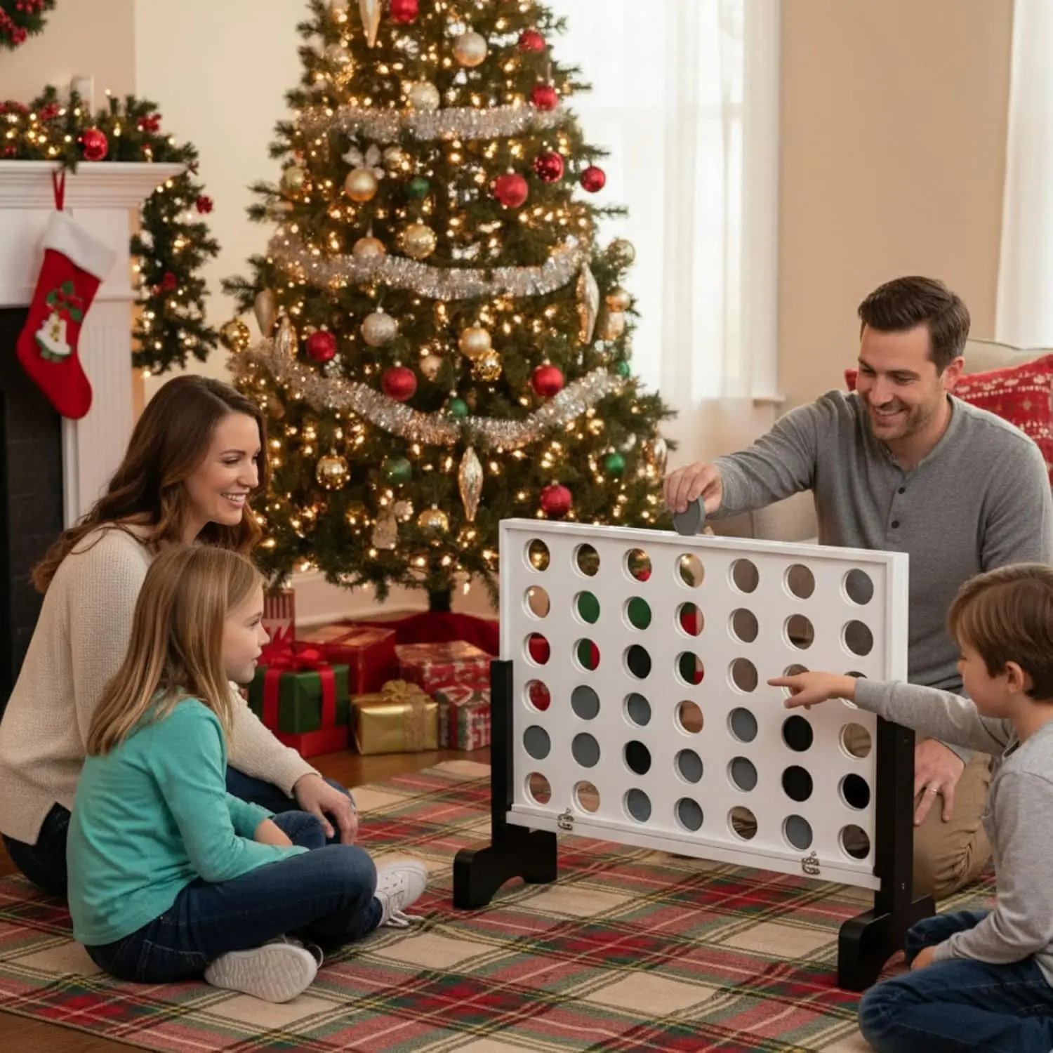 لعبة خشبية عملاقة 4 في صف خارجي - لعبة لوحية 4 في صفوف في الهواء الطلق مع العملات المعدنية والعلبة والقواعد #2