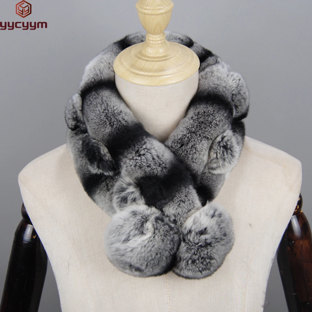 

Hot Sale Warm Real Rabbit Girls Scarves Luxury Real Rex Rabbit Fur Scarf Women Winter For 2024 Fashion Genuine Fur Scarves