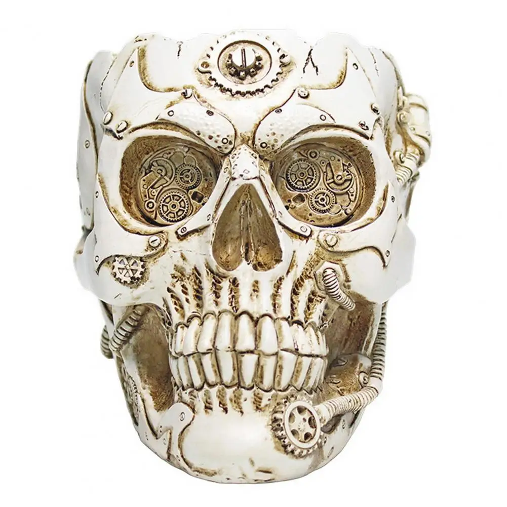 

Trendy Skull Home Decor Skull Flower Pot Candy Bowl Set for Home Office Halloween Decor Hand-painted Resin Planter for Indoor