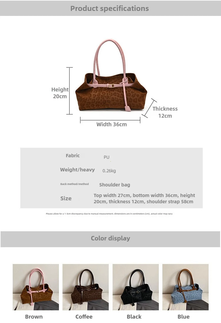 Fashionable Versatile Casual Large-Capacity Shoulder Bag for Women description 40