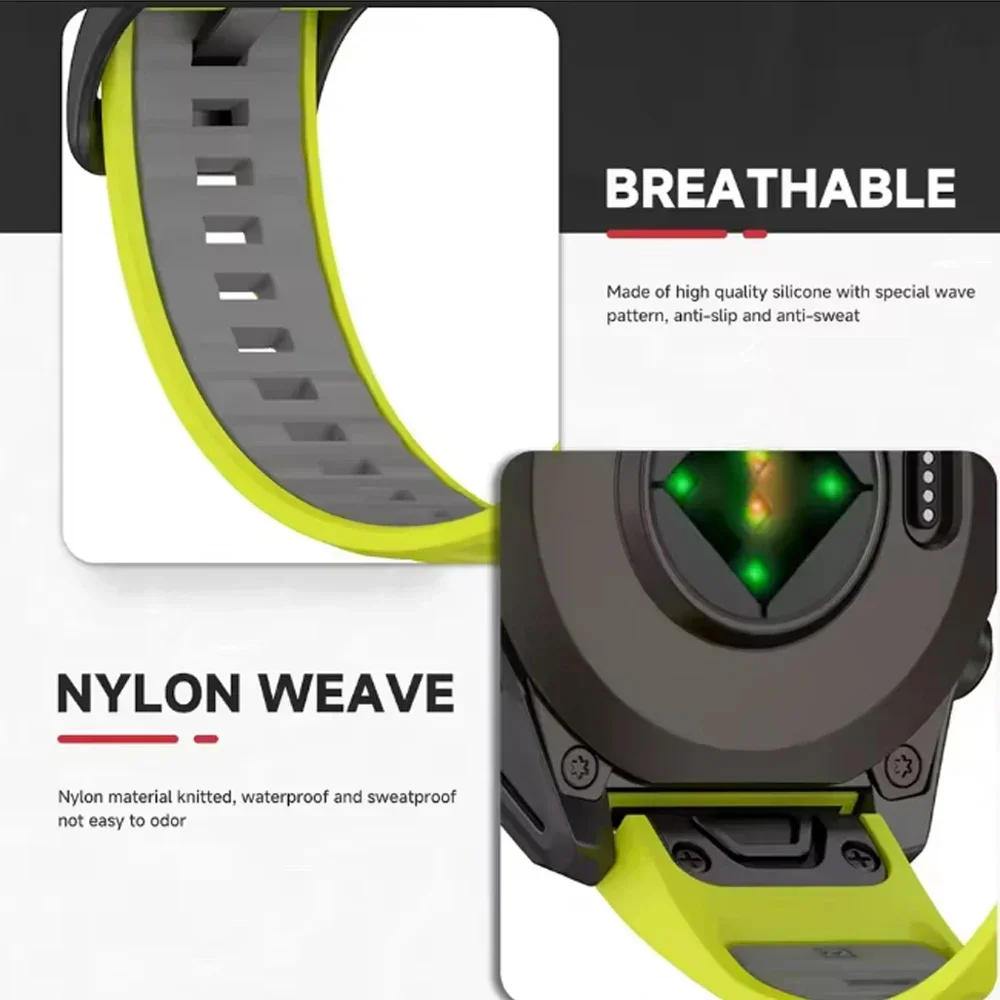 Cinturino in silicone Quick Fit 26mm 22mm 20mm per Garmin Tactix 8 51mm 47mm Bracciale ufficiale per Fenix 8X 7X/Forerunner 970