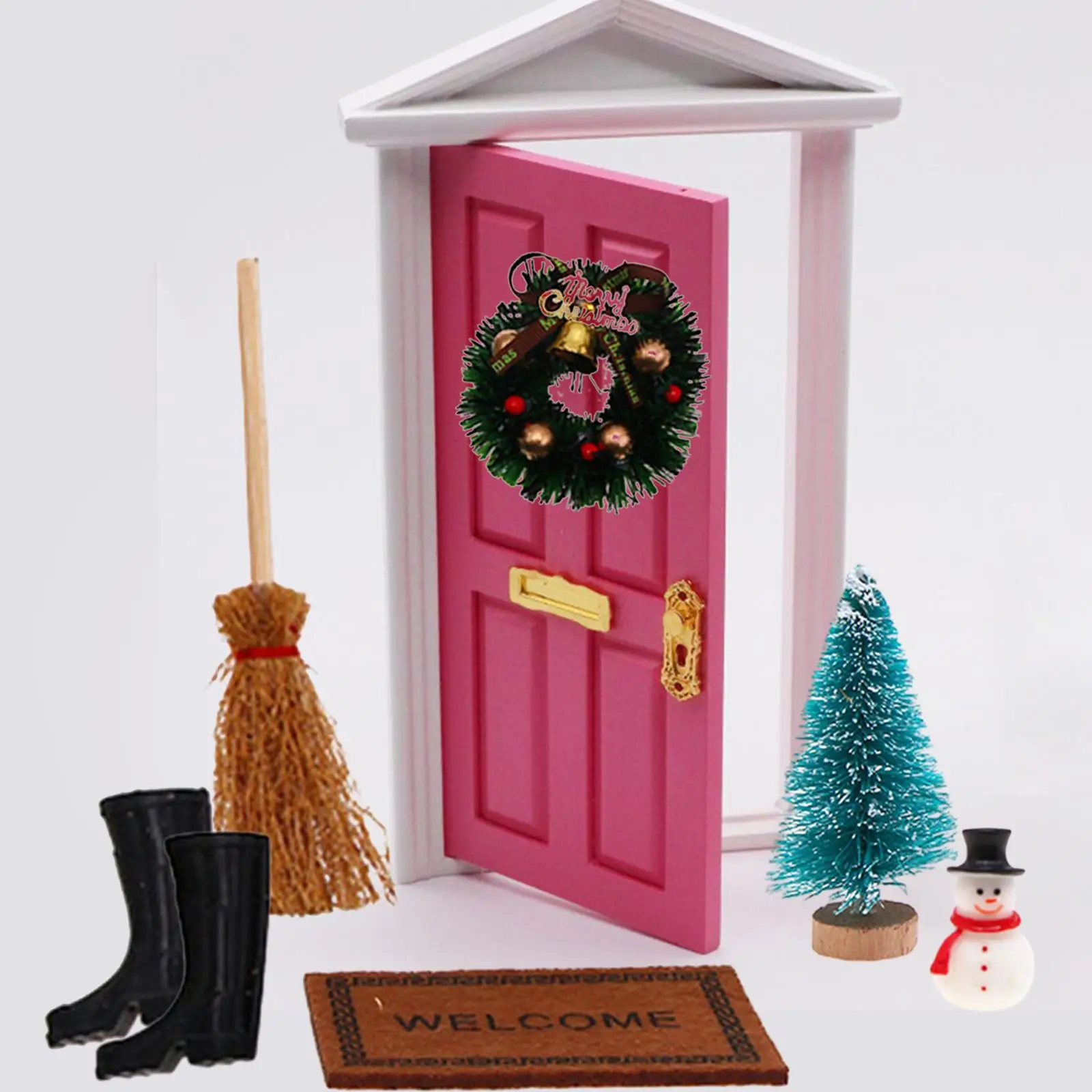 6x casa de bonecas decoração de natal conjunto de boneco de neve DIY para projetos DIY arquitetônicos
