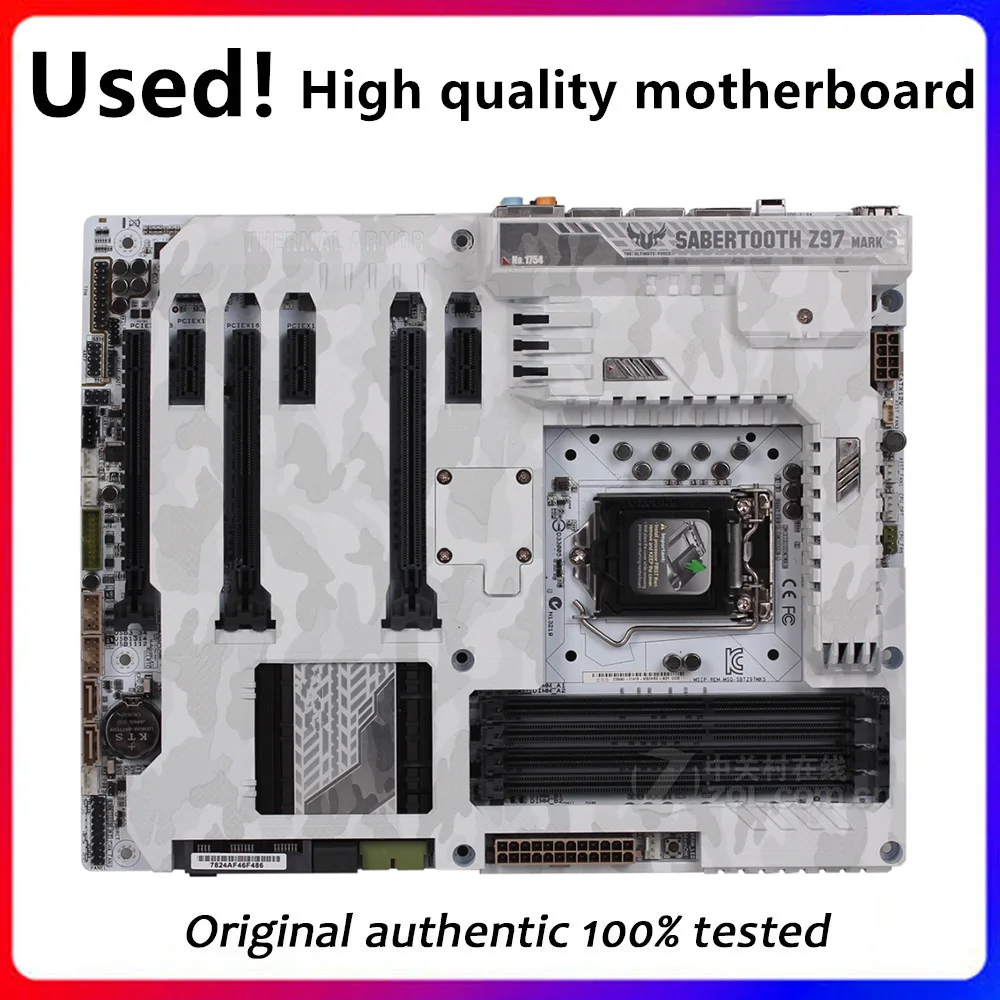 For Asus SABERTOOTH Z97 MARK S Desktop Motherboard Z97 LGA 1150 For Core i7 i5 i3  SATA3 USB3.0  Original Used Mainboard