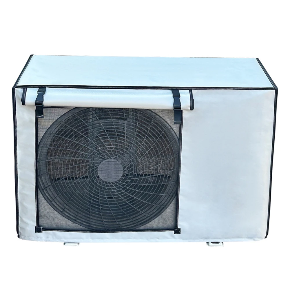 AC Condenser Cover AC Unit Cover Outdoor Air Conditioner Cover Blocks Heat Radiation Adjustable Buckle Webbing