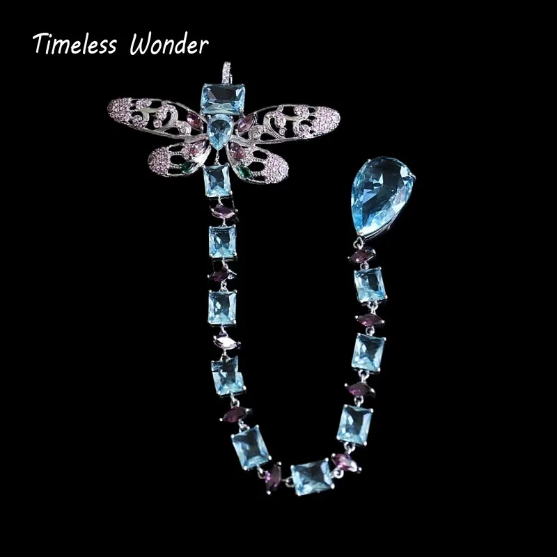 

Timeless Wonder Fancy Zircon Dragonfly Brooch Pins Women Designer Jewelry Runway Top Bride Gift Trendy Cute Rare Mix 5285