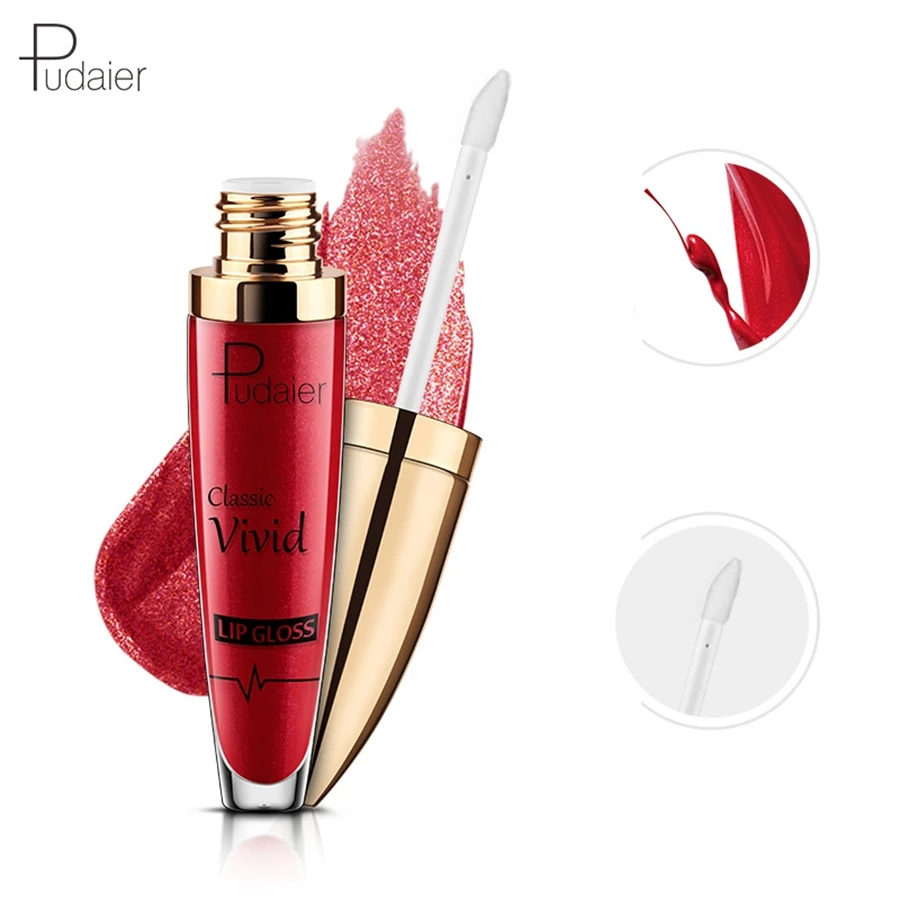 Pudaier Shiny Stars Lip Gloss - Long-Lasting, Moisturizing, Waterproof Lip Glaze with High Gloss Finish Valentine\'s Day Gifts