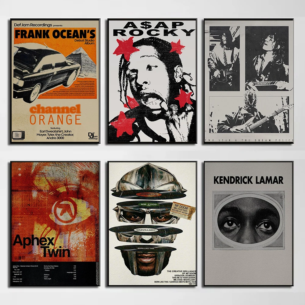 Retro Album Cover Trend Rock and Rap Minimalism Selected Music Canvas Painting Wall Art Poster Picture Home Decor Mural Cuadros