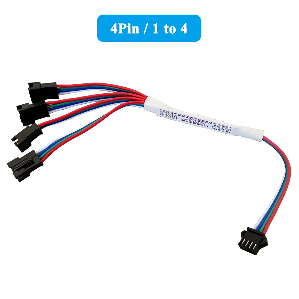 1-to-2/4/8 LED Signal Amplifier for WS2812B/SK6812 RGB Strip DC5V TTL Repeater Module Extends 3Pin/4Pin Addressable Pixel Lights