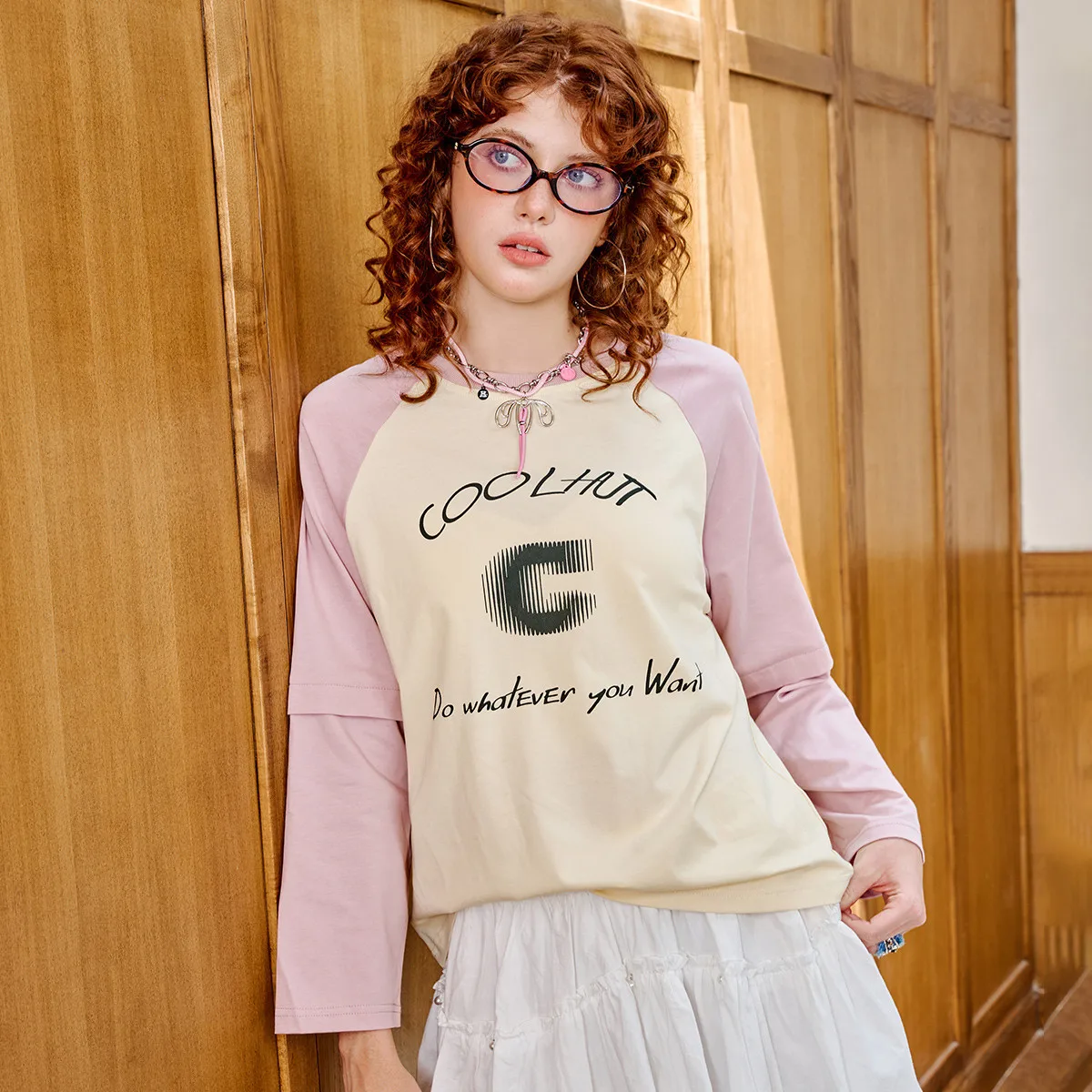 

2025 Women's 100% Cotton T-Shirt Color Block Minimalist Print Top Breathable Casual Tee Versatile Streetwear Basic Soft Washed