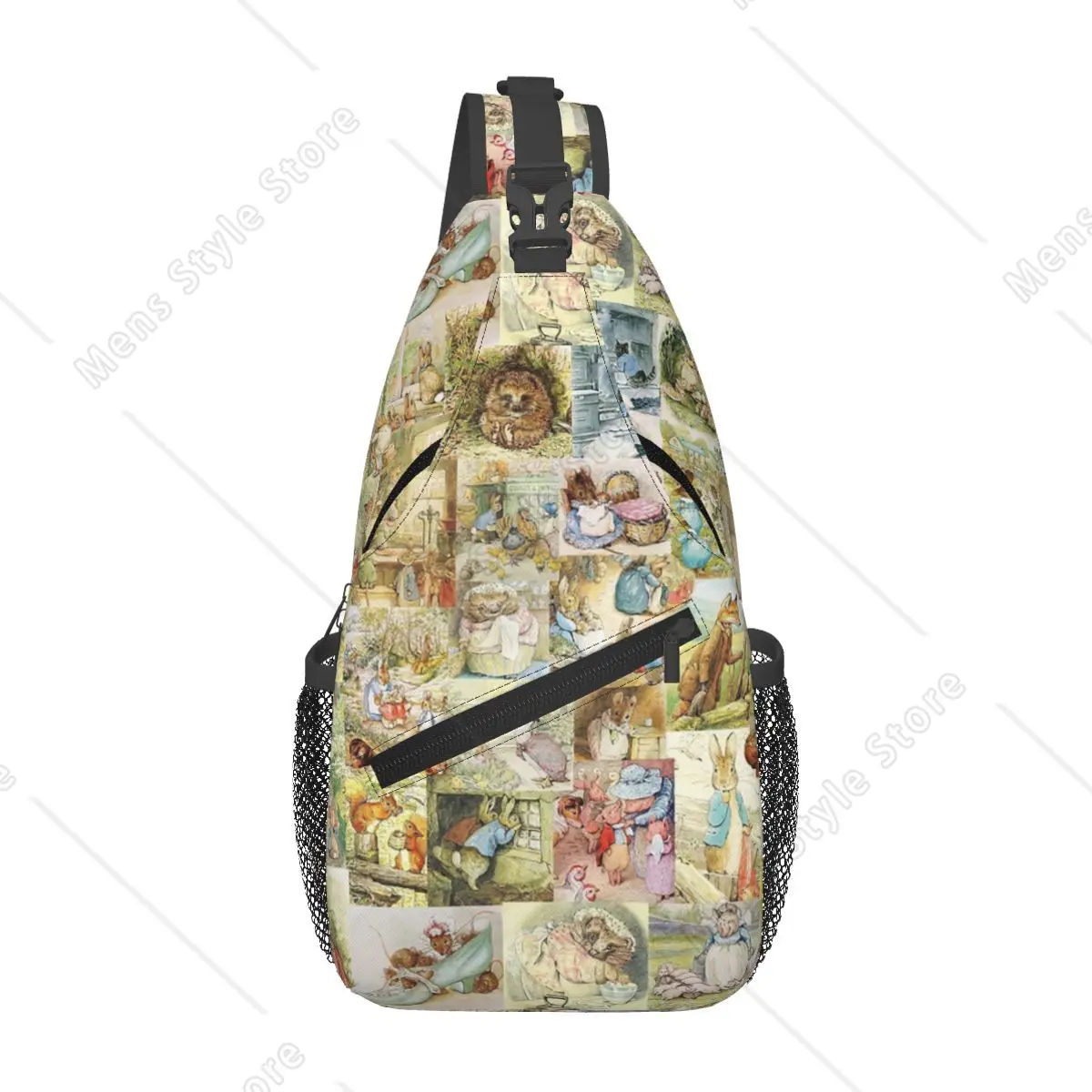 

Cute Collage Chest Bag Men Sling Crossbody Backpack Chest Bag Traveling Hiking Daypack Shoulder Bag