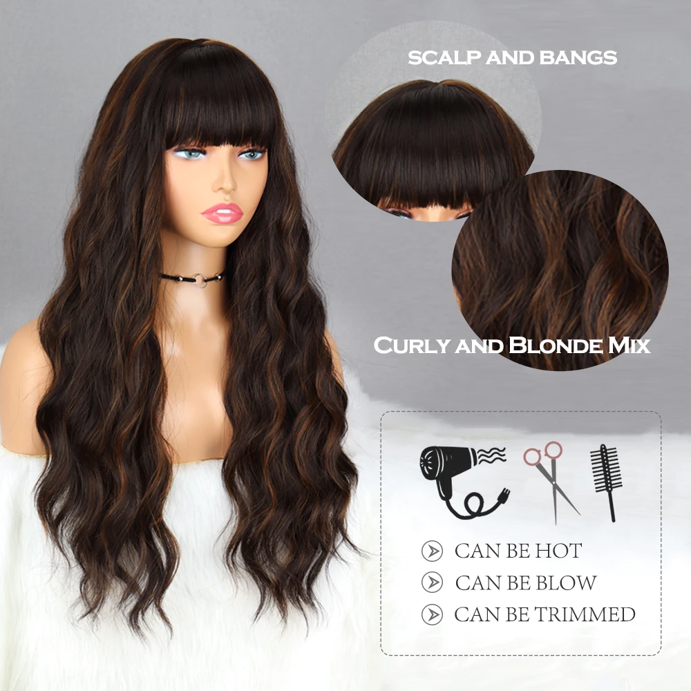 Brown Long Curly Black Pink Blonde Pruik For Women On Sale Clearance Good Quality Natural Synthetic Wigs Cosplay Lolita