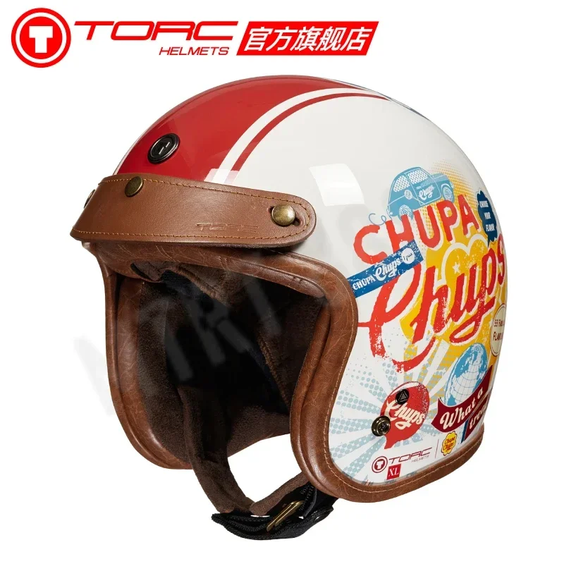 DOT Approved TORC Motorcycle Helmet Motorbike Vintage Open Face 3/4 Racing Helmet Motocross Casque Moto