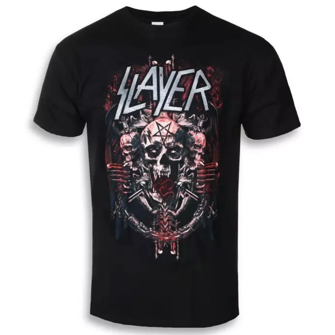 Camiseta con estampado inspirador de Slayer - Demonic Admat, camiseta informal de algodón de estilo urbano, adecuada para entusiastas del metal
