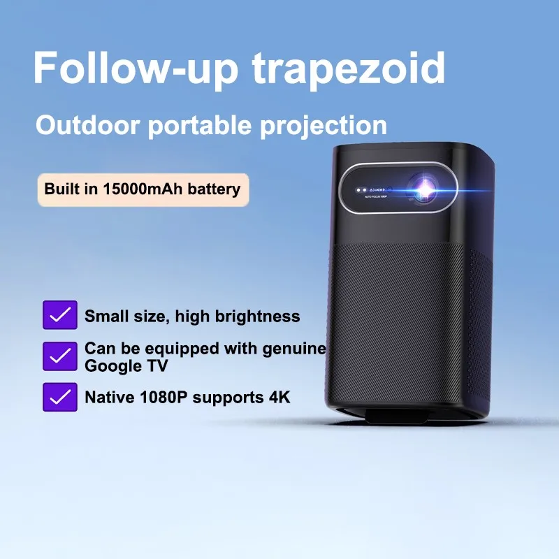 M1 DLP Portable Projector, Native 1080P 4K Decoding, Osram RGB-LED Light Source, Built-in Battery 2GB 32GB Smart Voice
