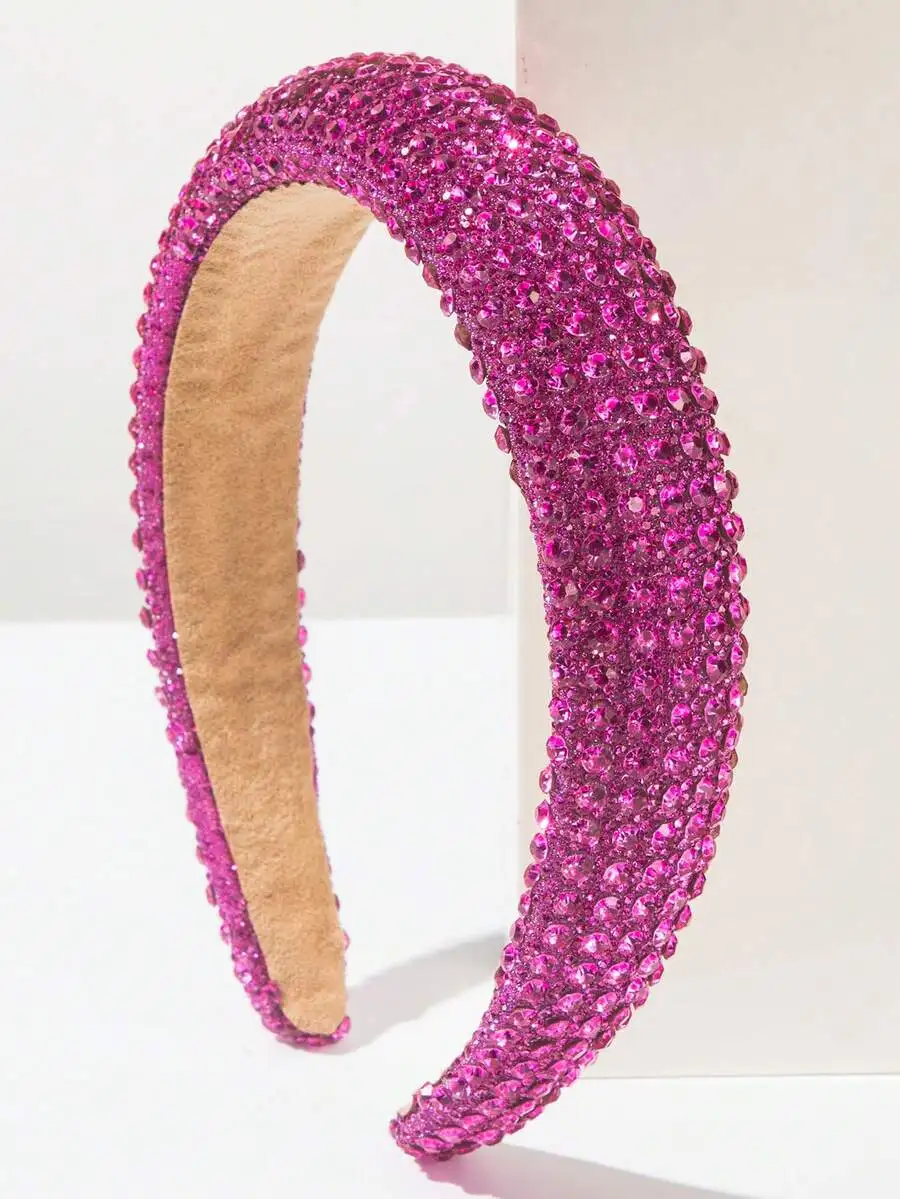 

Thick Sponge Korean Style Rhinestone Headband For Women Daily Styling Hair Accessory