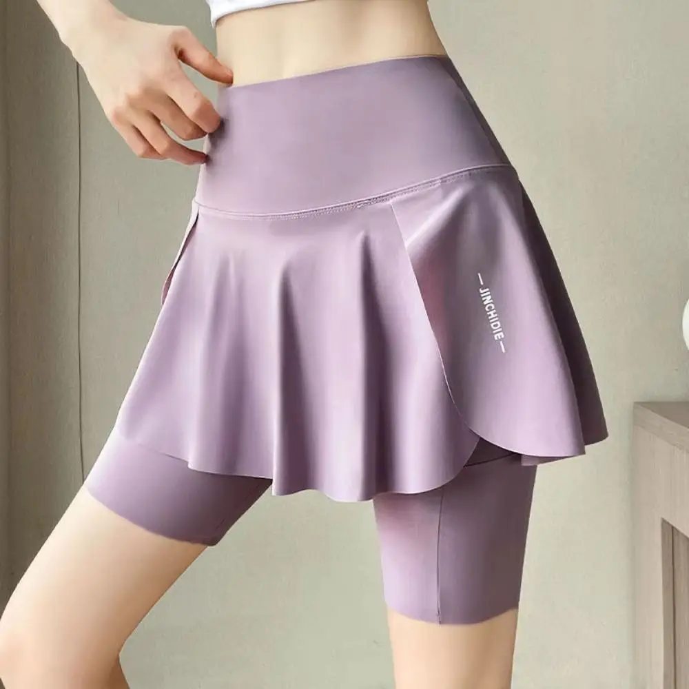 Elastic Women's Tennis Skirts Quick-Drying Built-in Pockets Women Sport Dress Stretchy Material Seamless Construction