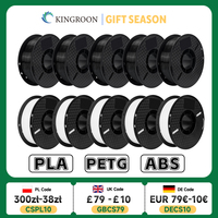 KINGROON 10KG PLA/ ABS/ PETG Filament 1.75mm Black White Gray , Wholesale 10 Rolls PLA ABS PETG Plastic For 3D Printer