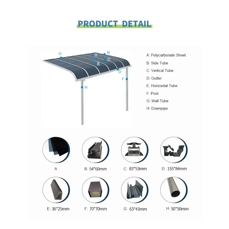 Gazebo extérieur étanche en aluminium PVC, auvent de toit rétractable, cadre enduit de poudre, couverture murale de Patio