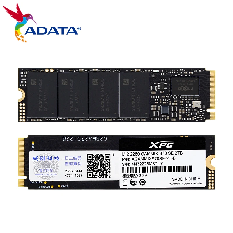 Imagem -05 - Adata-unidade Interna de Estado Sólido para Laptop Desktop Ps5 Xpg S70 se Pcie Gen4x4 M.2 2280 Nvme Ssd Disco Rígido 1tb 2tb Máximo 7000 mb s