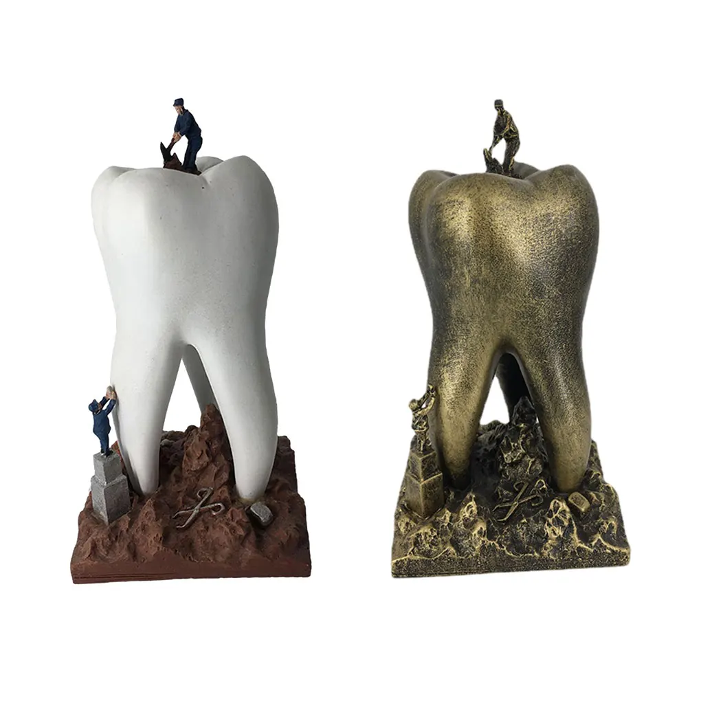 Tooth Shape Sculpture Simple Tooth Model Figurine Dental Clinic Desktop Decoration Artwork Ornaments Dentist Gift Souvenir