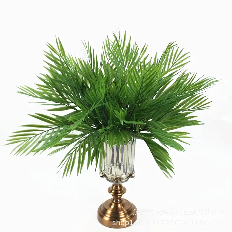 

2Pcs Artificial Palm Handle Bunch Plastic Fern Leaf Tropical Plants Fake Cypress Branches For Window Garden Home Deco Accessorie