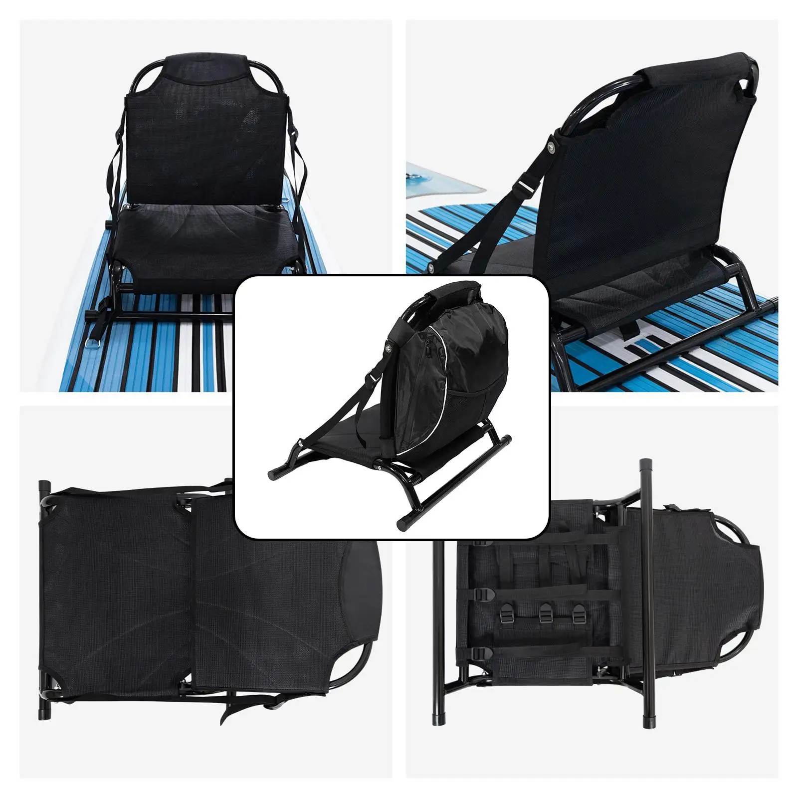 Kayak Seat with Storage Bag, Non-slip, Comfortable Boat Seat with Backrest, for