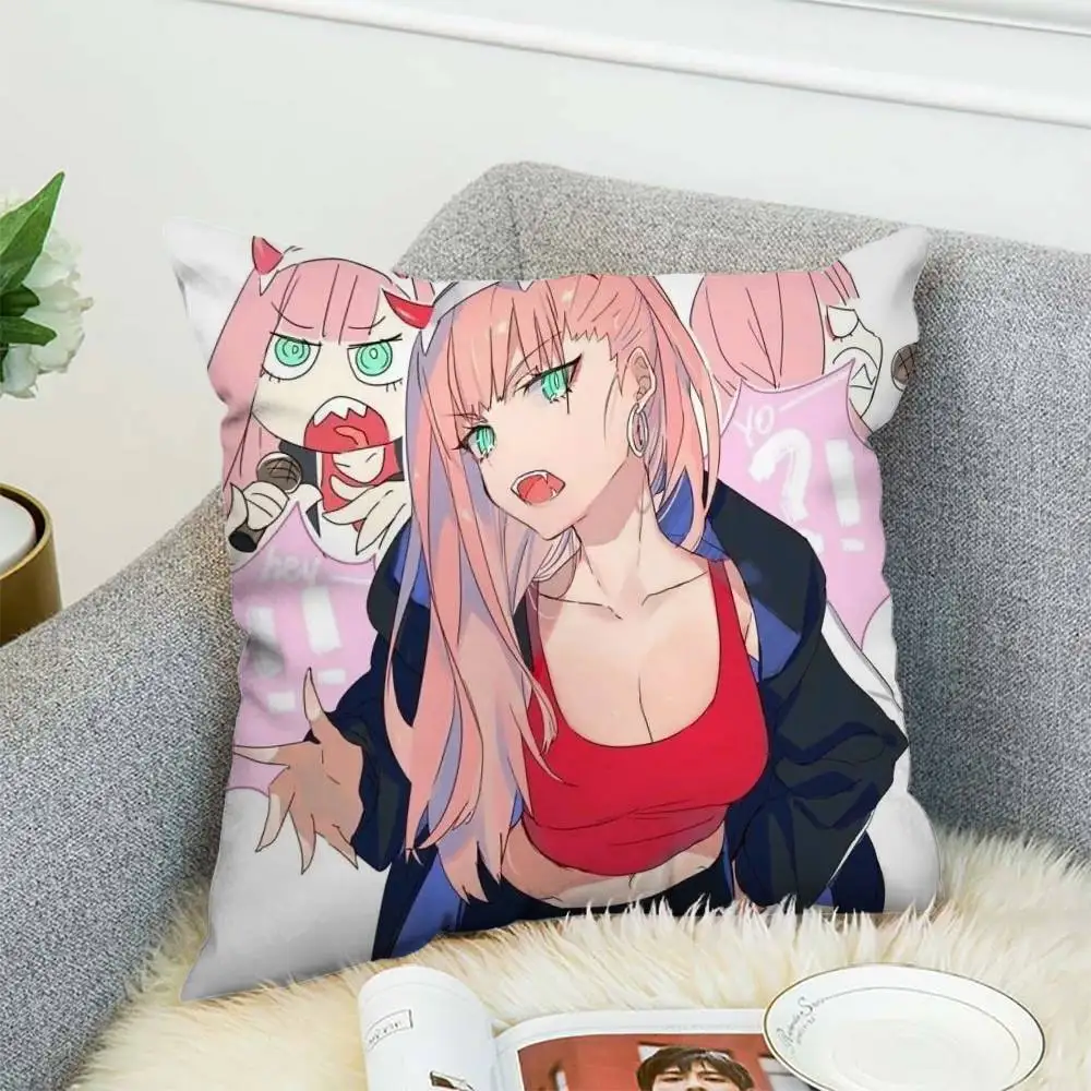 

Darling In The FranXX Pillow Case Double-Sided Printing Cushion Cover 45x45 Decorative Cushions Sofa Home Decor Soft Pillowcase