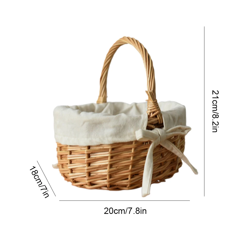 ตะกร้าปิกนิกหวายพร้อมที่จับ ตะกร้าหวาย ตะกร้าเก็บของสำหรับปิกนิก แคมป์ปิ้ง