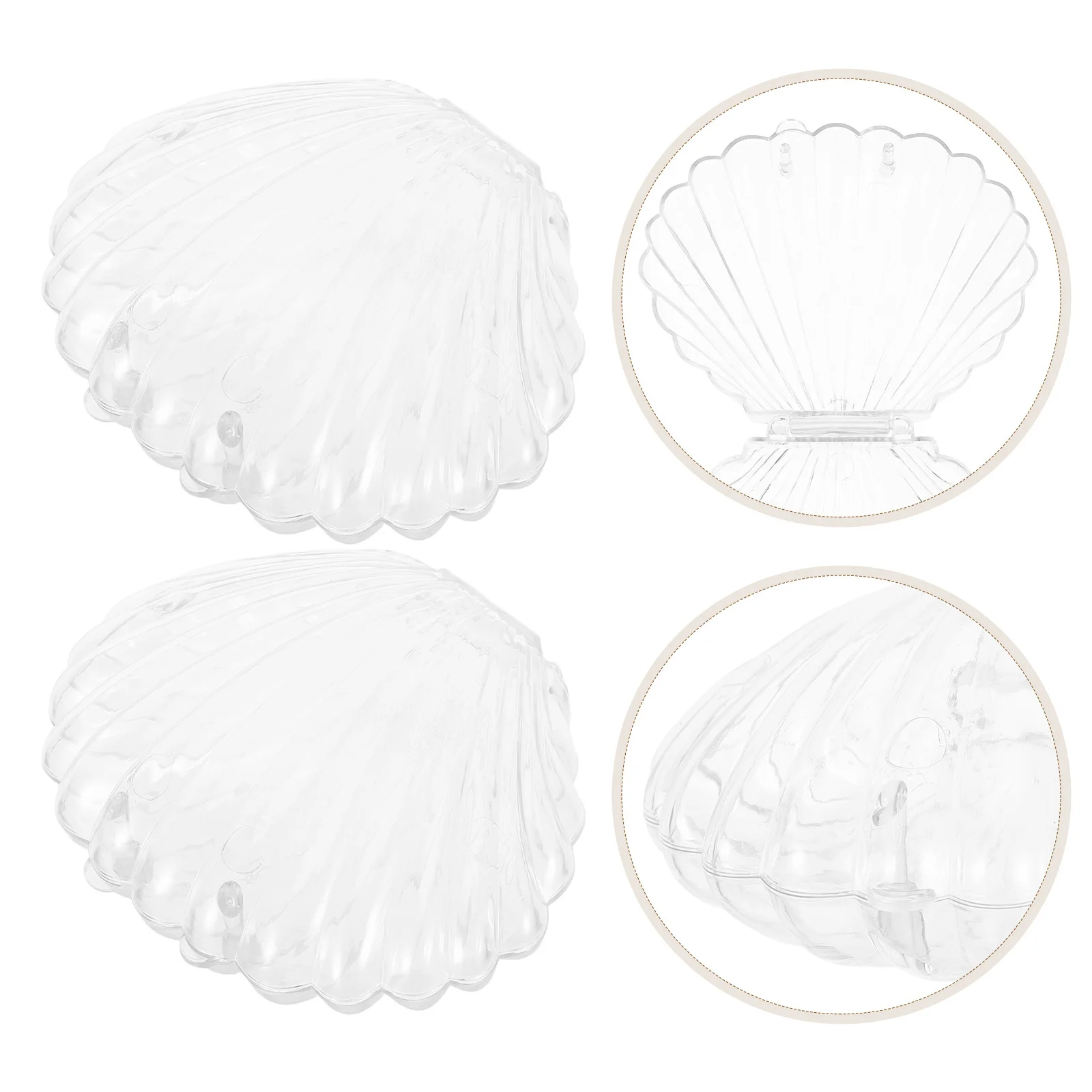 

10pcs Shell Jewelry Box Transparent Mini Storage Container For Women Small Plastic Organizers Earrings Necklaces Travel Keepsake